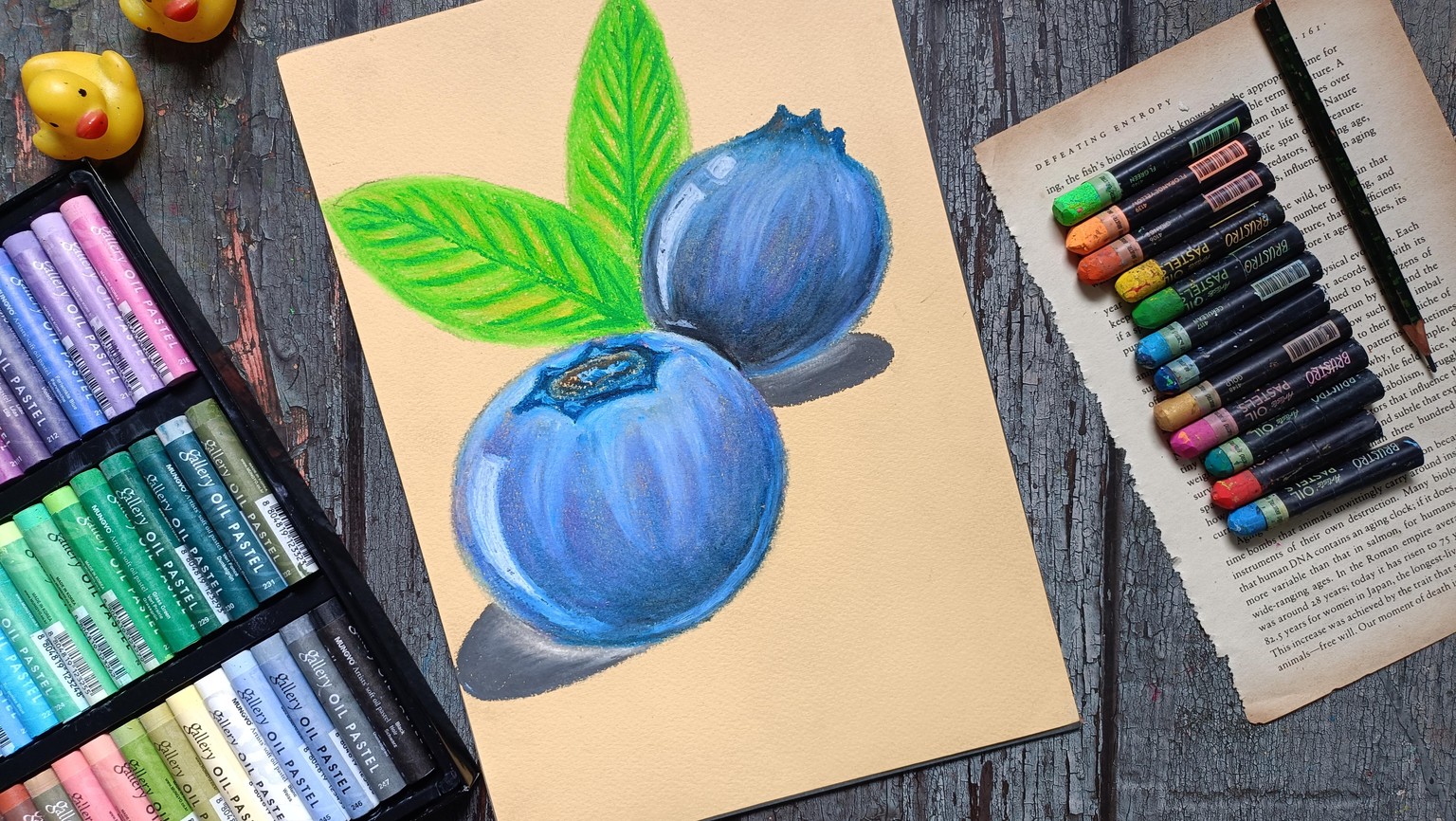 Oil pastels blueberry - image 5 - student project