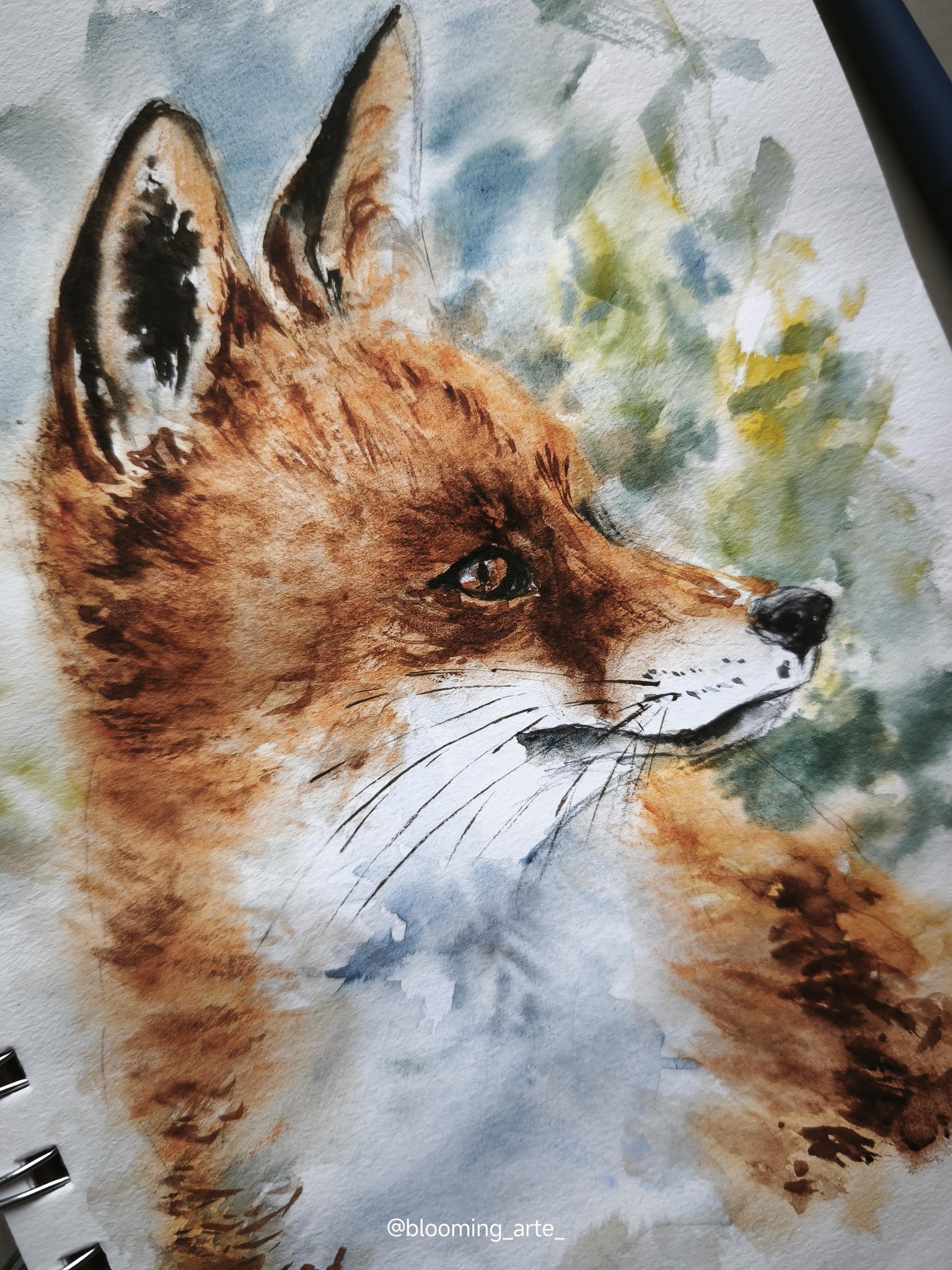 Loose watercolor Fox - image 2 - student project