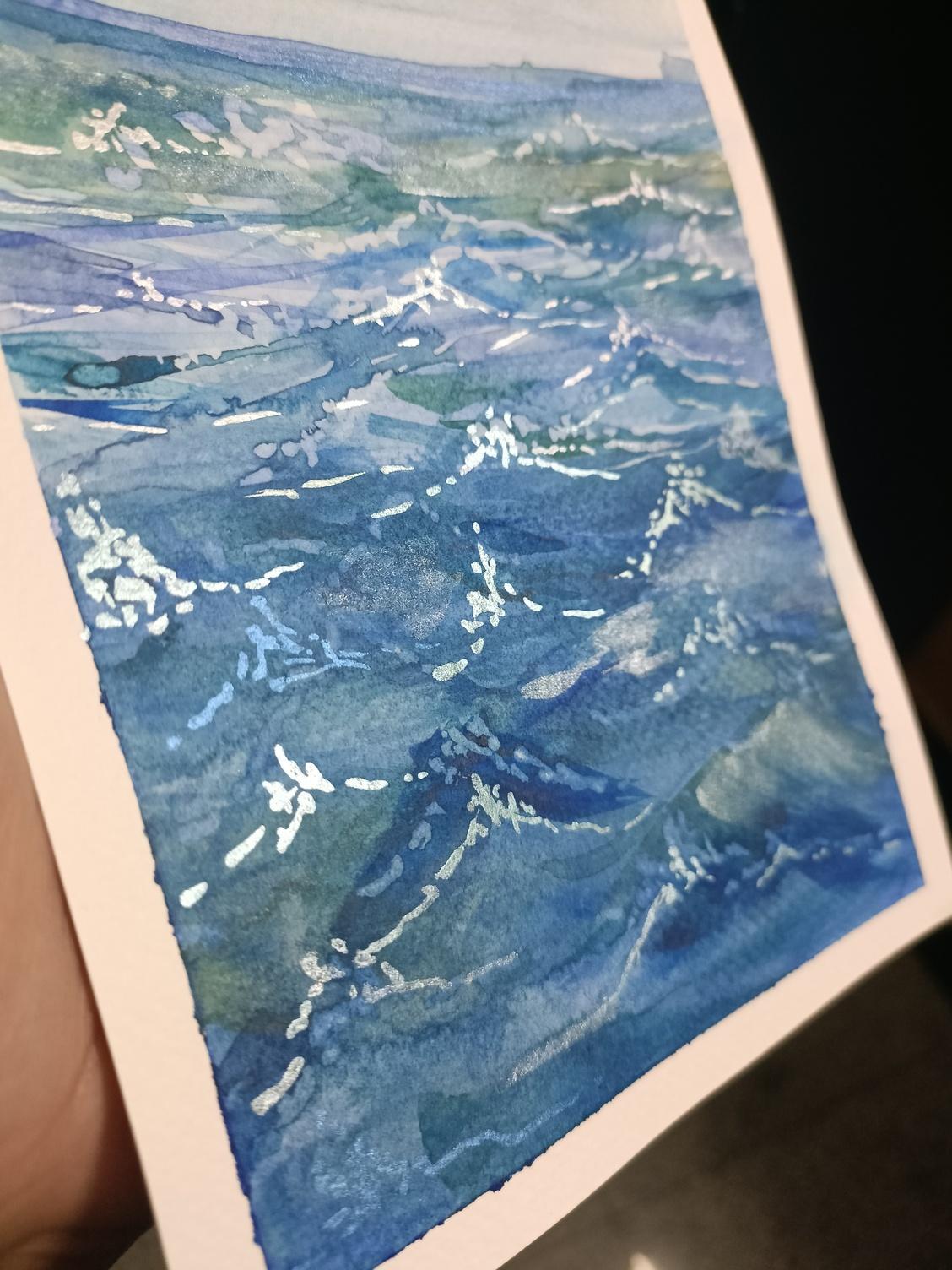 Sparkling Seawater (Seascape) in Watercolour - image 5 - student project