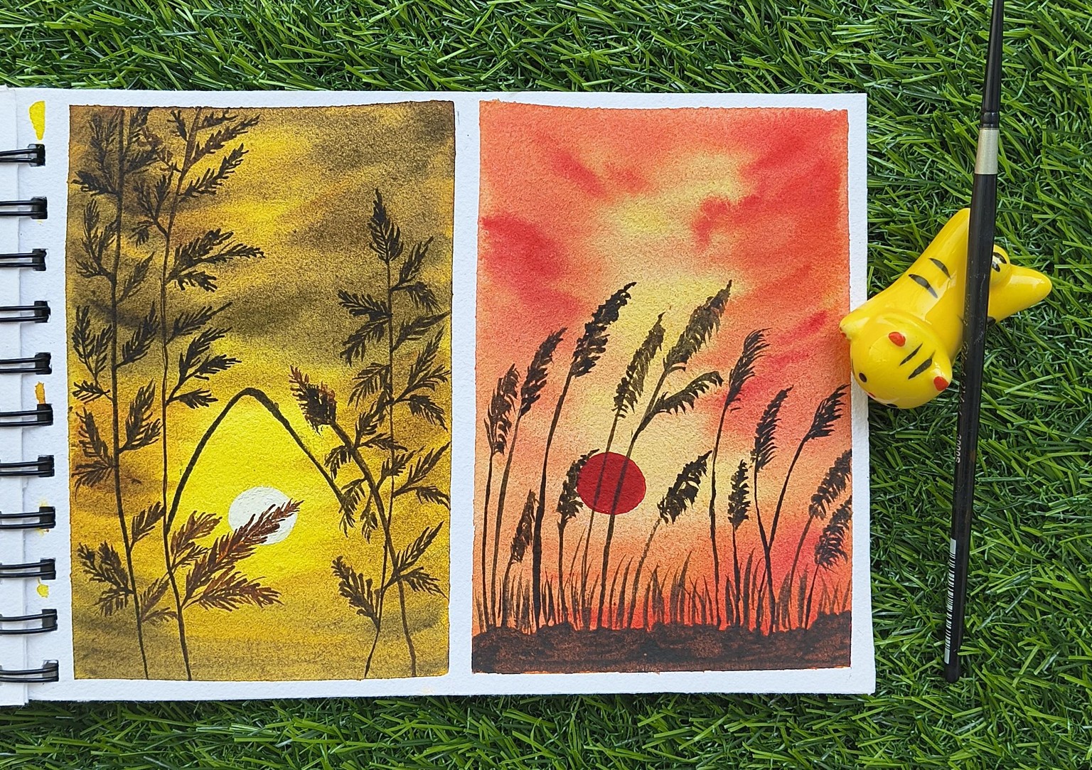 Watercolour Sunset Wild Plants - image 2 - student project