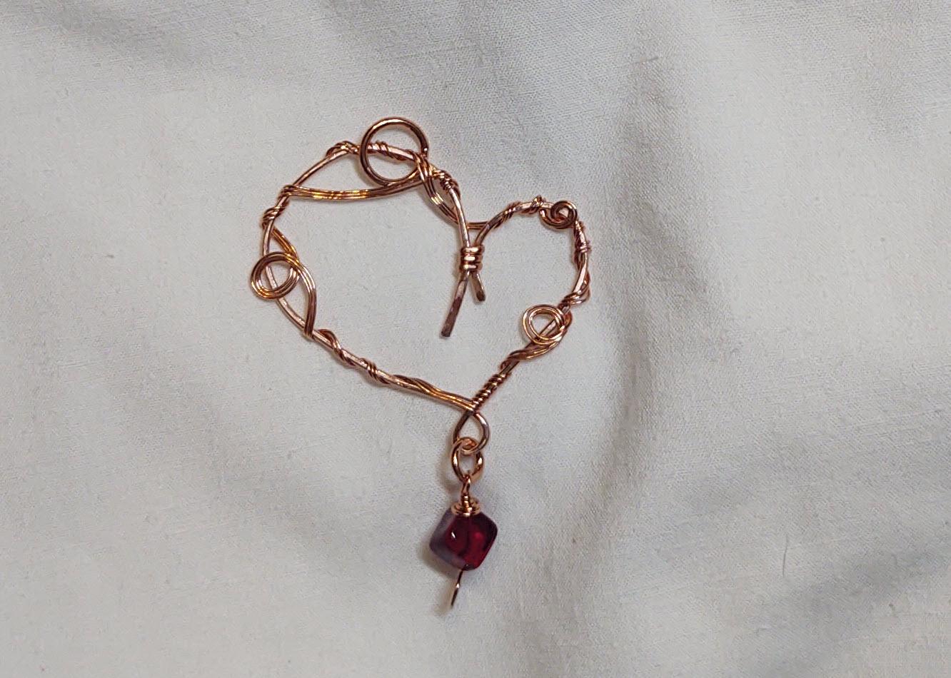 Wire Wrapped Heart Pendant - image 1 - student project