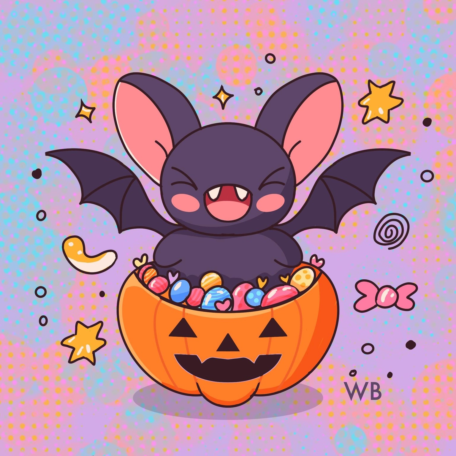 Halloween bat in procreate - image 1 - student project