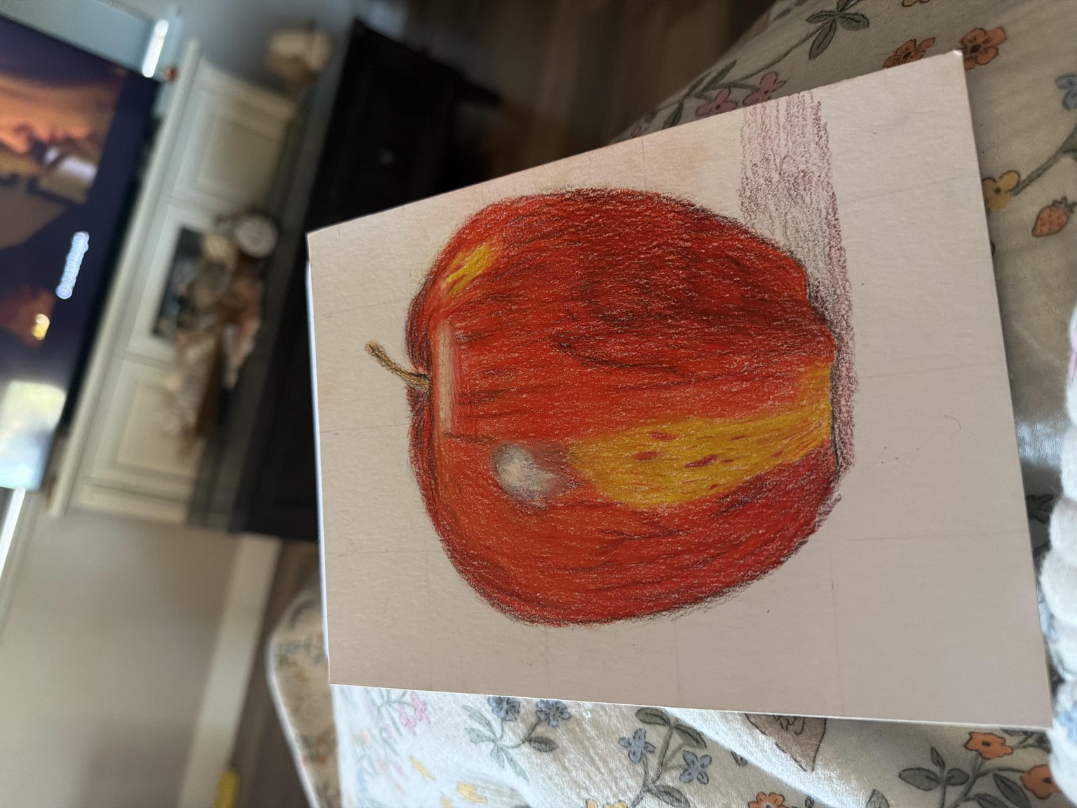 Apple colored pencil project - image 1 - student project