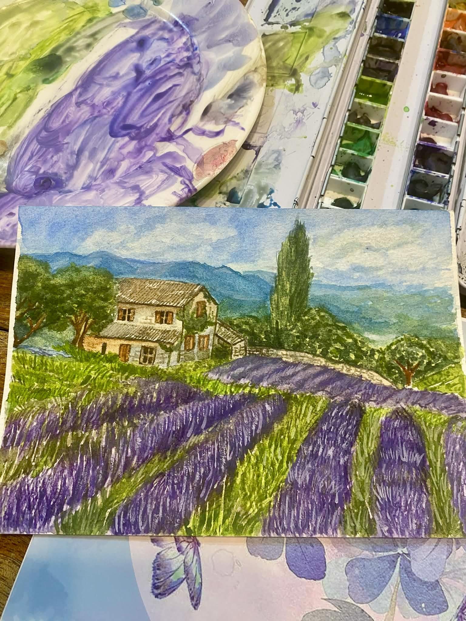 Lavender field with house - image 1 - student project