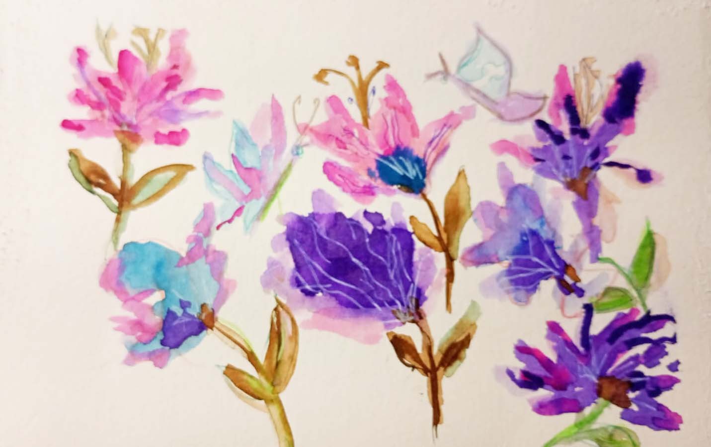 Fun watercolor roses - image 2 - student project