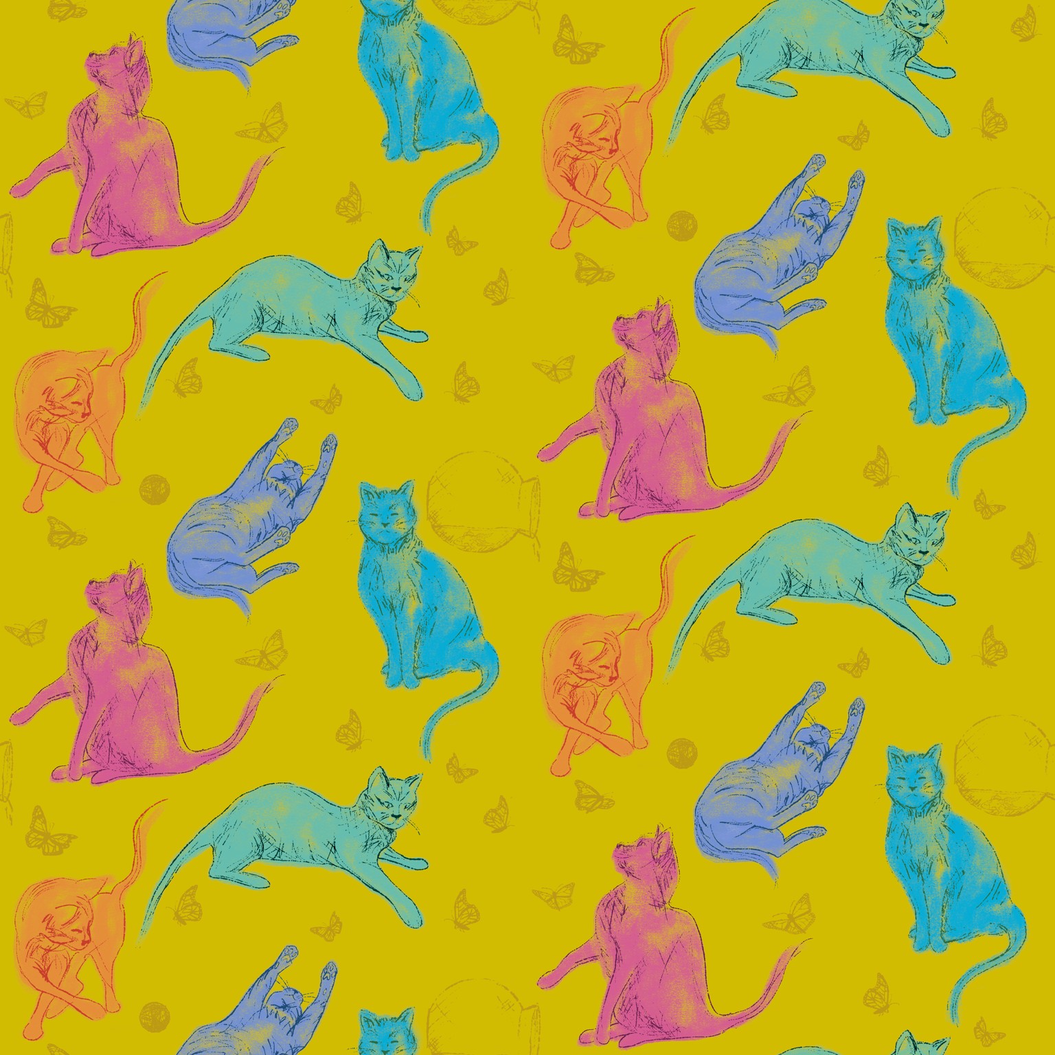 Natalie’s Chartreuse Cats - image 1 - student project