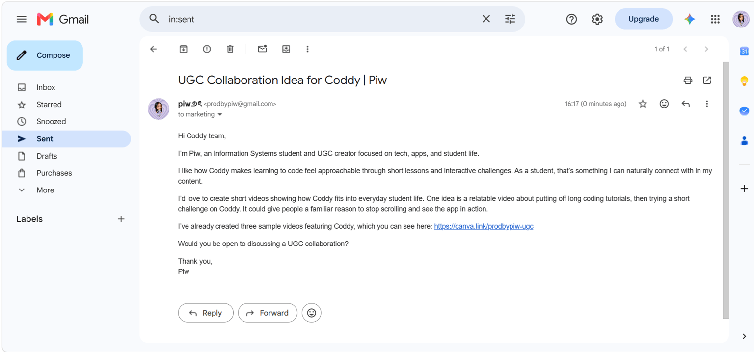 My First UGC Pitch for Coddy - image 1 - student project