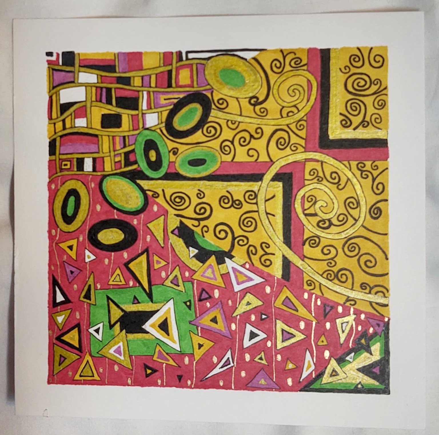 Klimt Inspired Zentangle Art - image 2 - student project