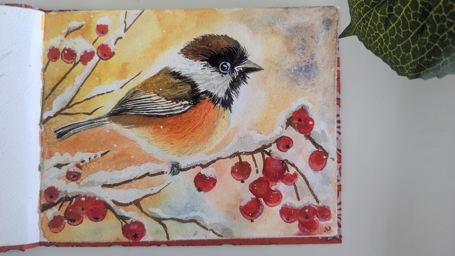 Winter Chickadee in Watercolor - image 2 - student project