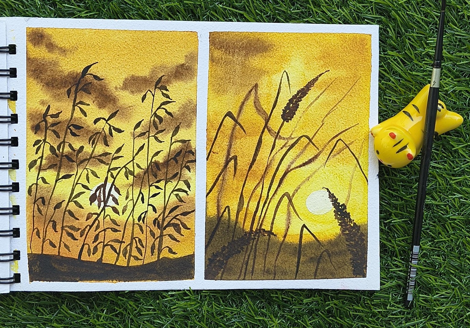 Watercolour Sunset Wild Plants - image 1 - student project