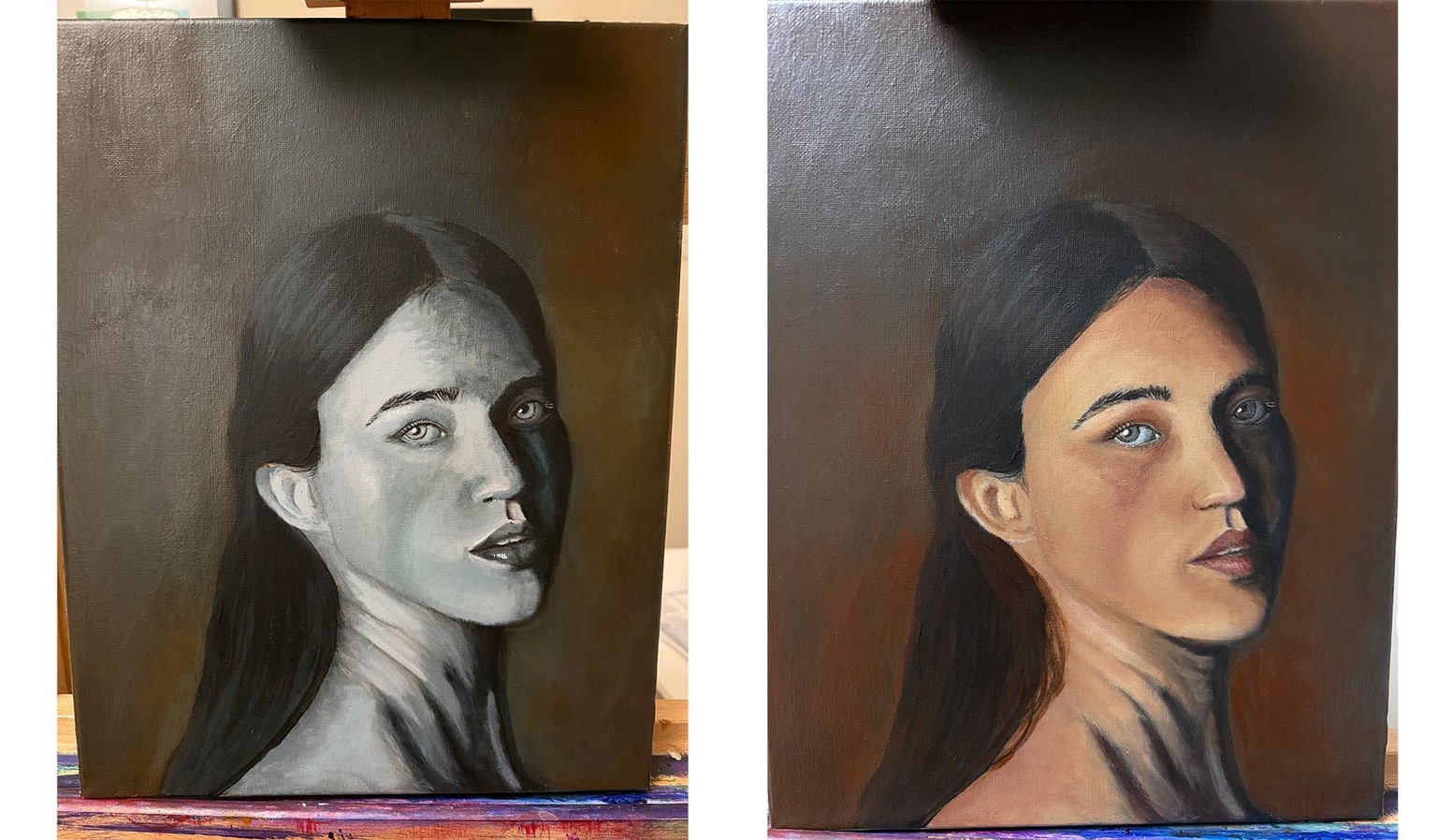 Portrait Painting in Acrylic - image 1 - student project