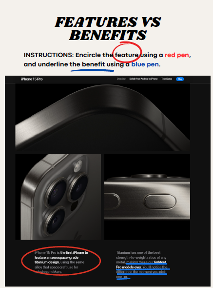 4 Projects - Features $ Benefits, and the Three Frameworks - image 3 - student project