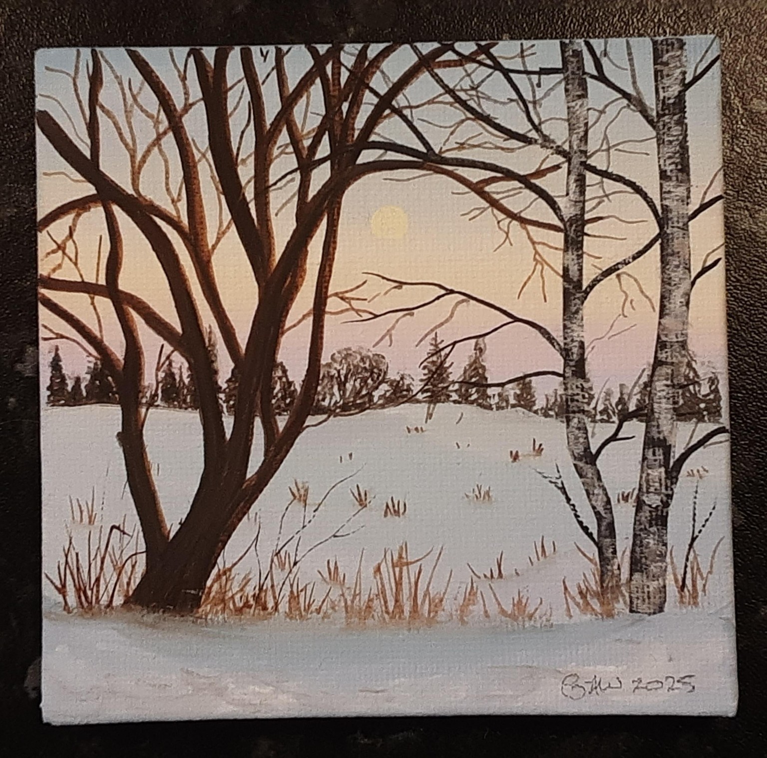 Winter landscapes in gouache on mini canvasses. - image 4 - student project