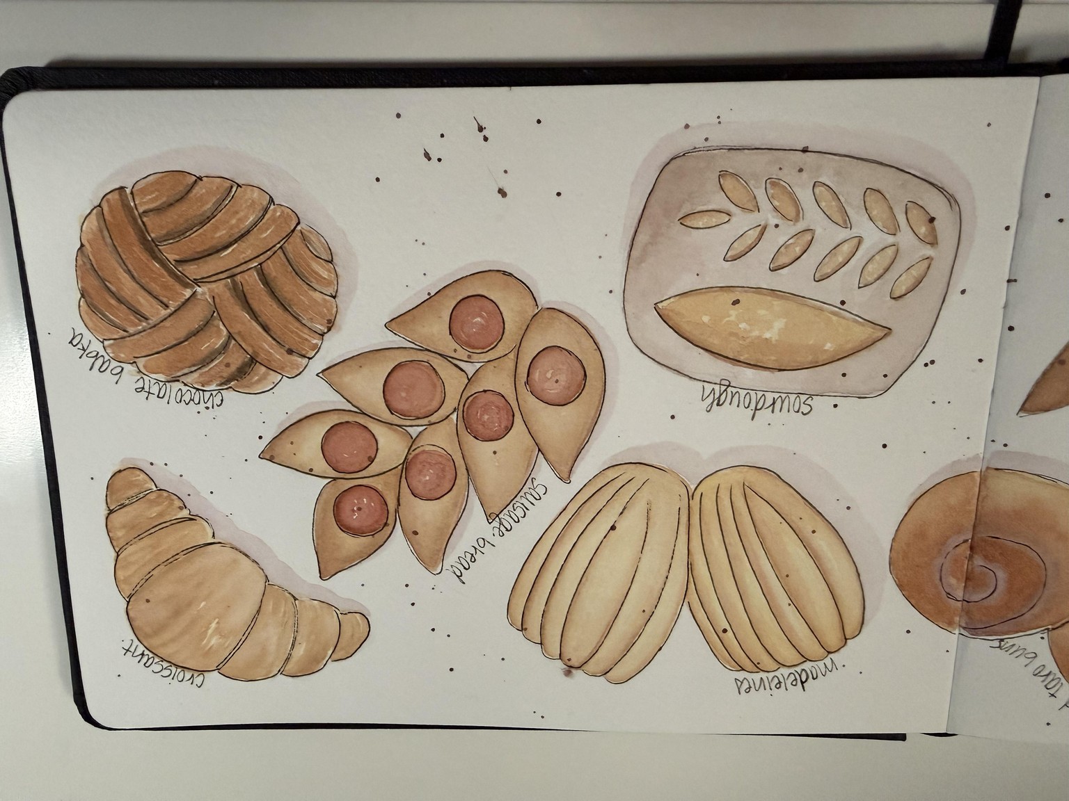 Watercolor pastries - image 2 - student project