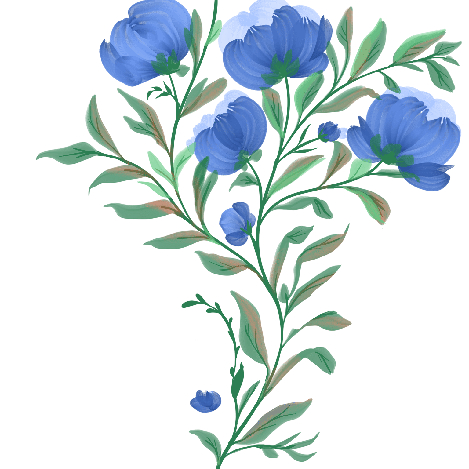 Blue Trailing Flowers - image 2 - student project