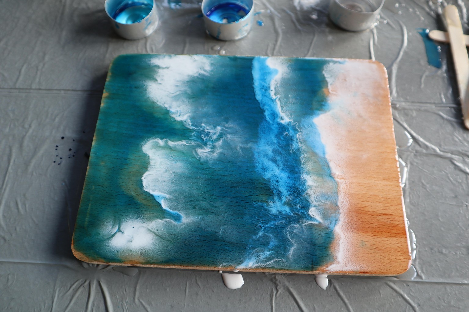 Trying out the At-Home Resin Ocean Art Class - image 1 - student project