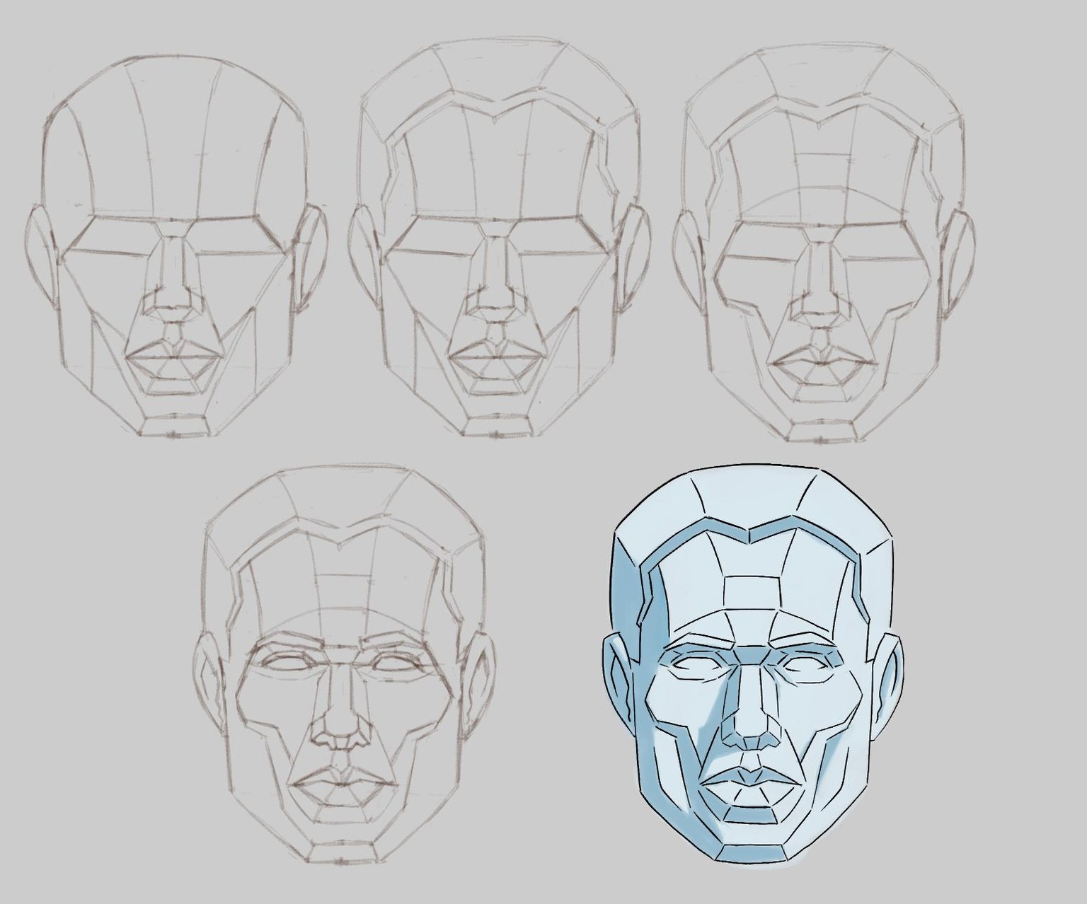My studies for head plans - image 5 - student project