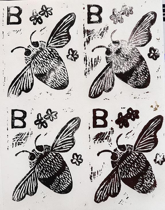 Bumblebee Bookplate with Letter B - image 3 - student project