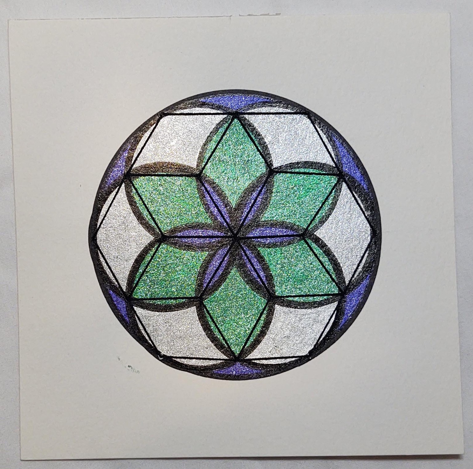 Paper Embroidery on Geometric Art - image 9 - student project