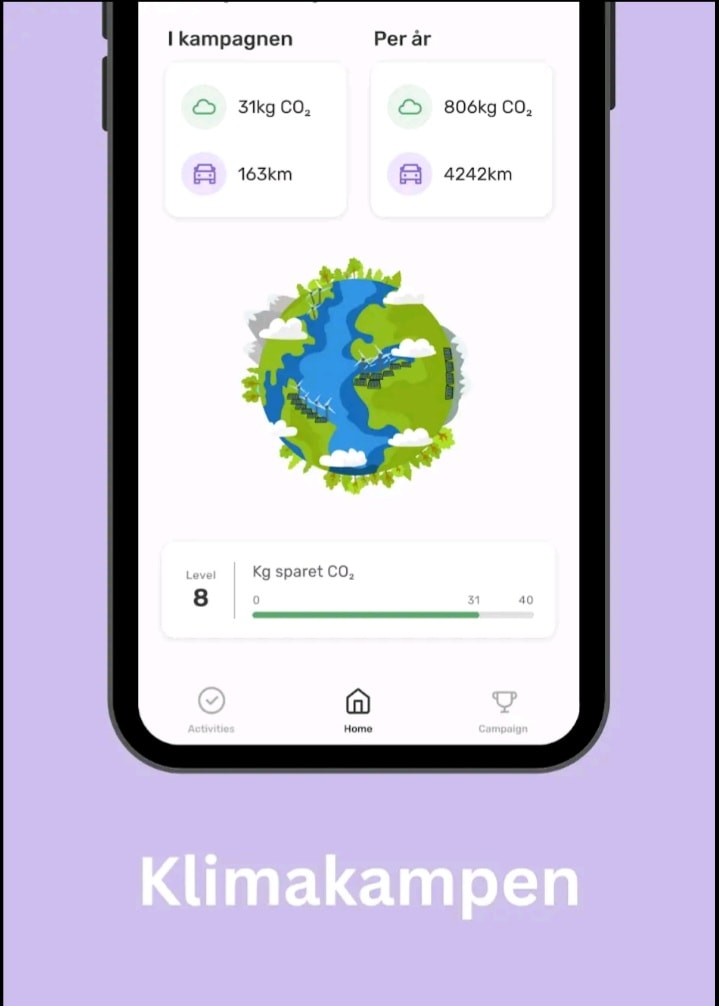 Offsetting Carbon Footprint App - image 2 - student project