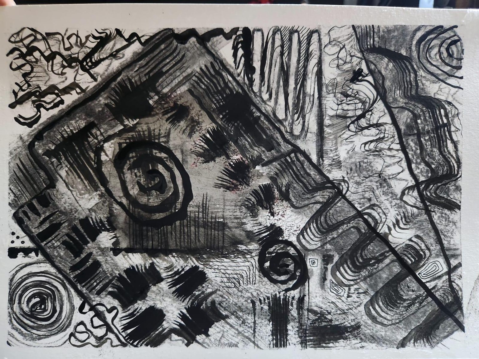Abstract charcoal artwork - image 2 - student project