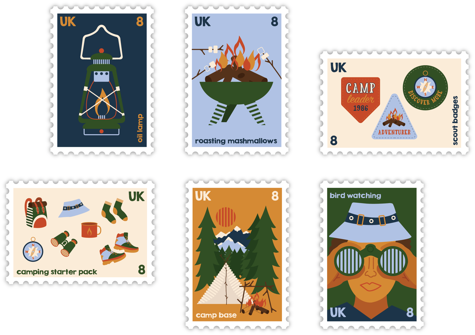 Jillian G Camping Stamp Compositions - image 1 - student project
