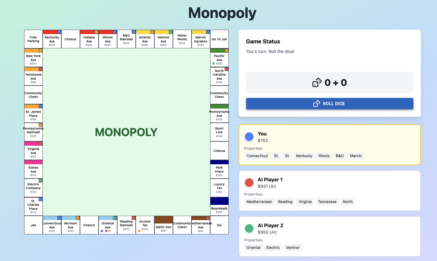 I make a Monopoly game - image 1 - student project