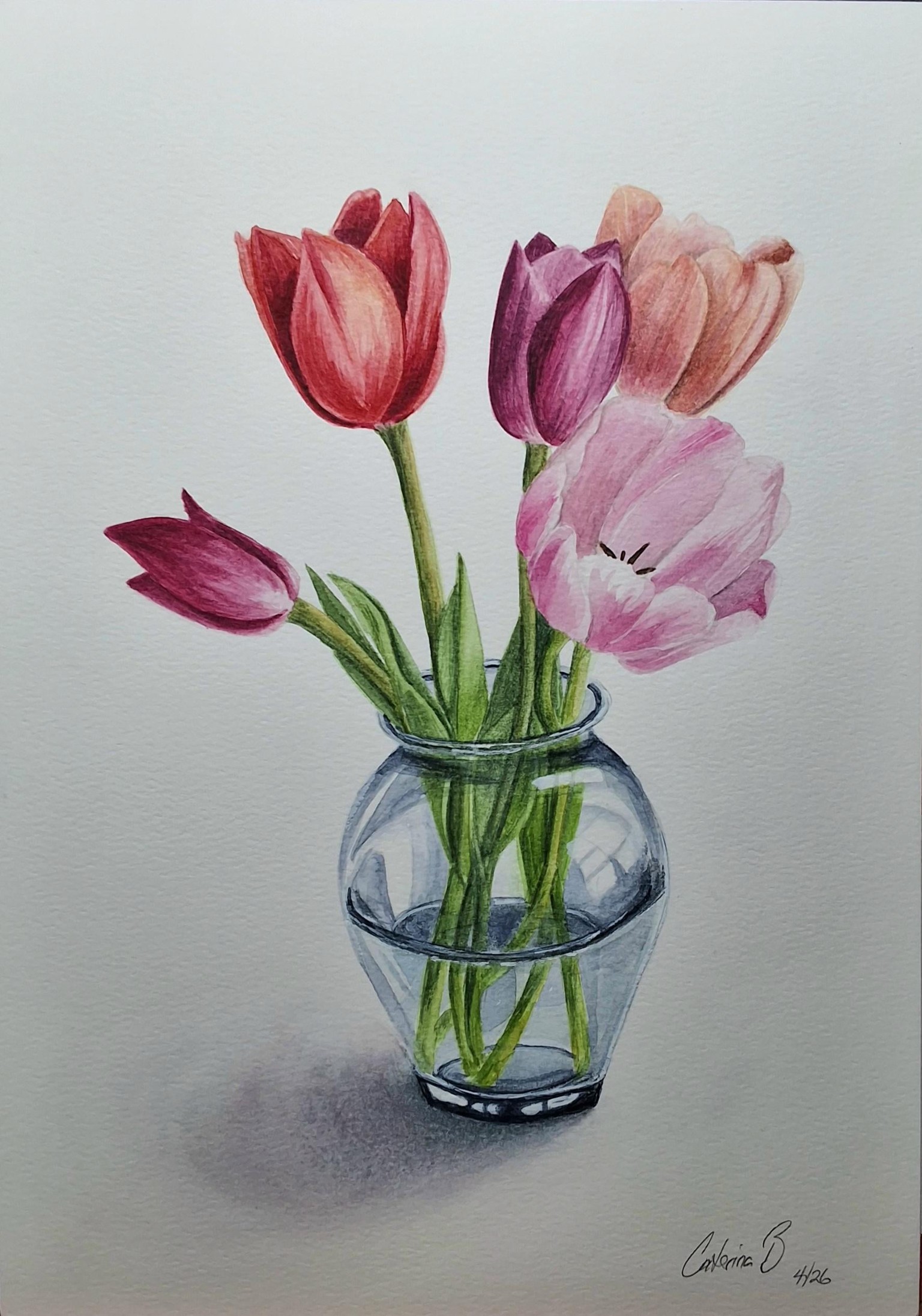 Vase of tulips - image 1 - student project
