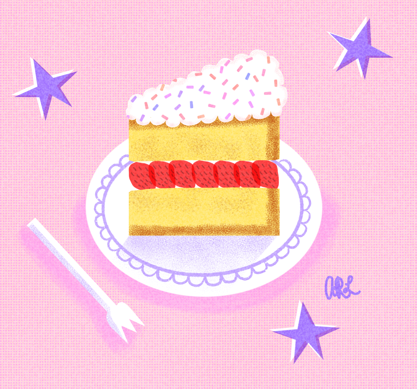 Birthday Cake Illustration - with texture! - image 1 - student project