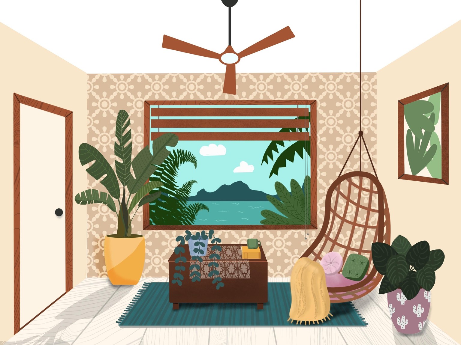 One point perspective - tropical room - image 1 - student project