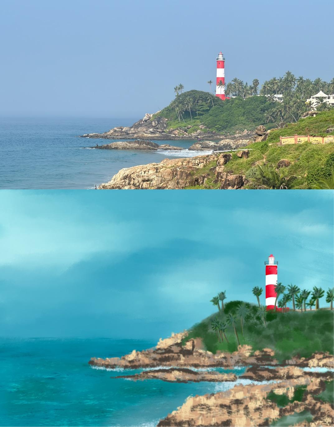 Art Work Based on the Lighthouse at Kovalam Beach - image 1 - student project