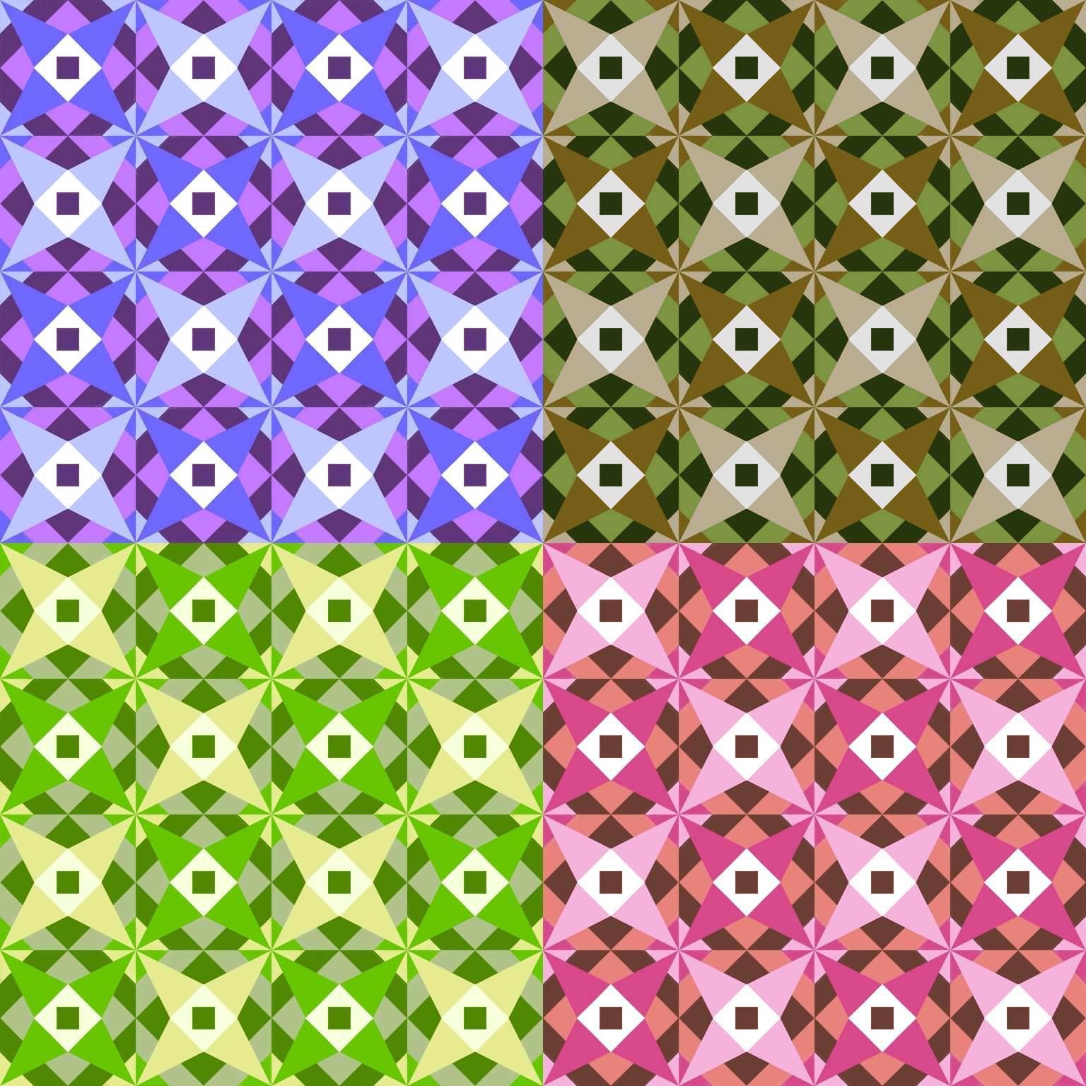 . Quilt pattern with colour variations. - image 1 - student project