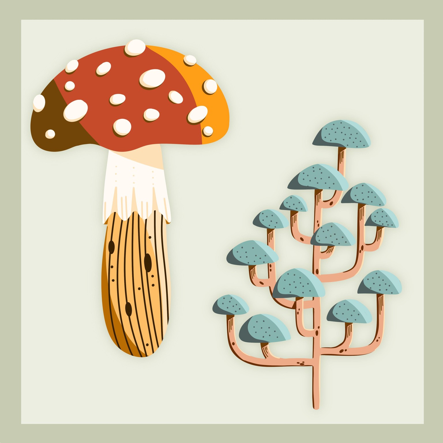 Mushrooms in different styles - image 4 - student project