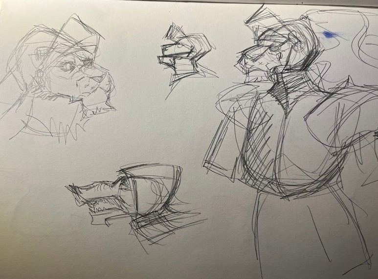 Thumbnails and charcter scribbles - image 2 - student project
