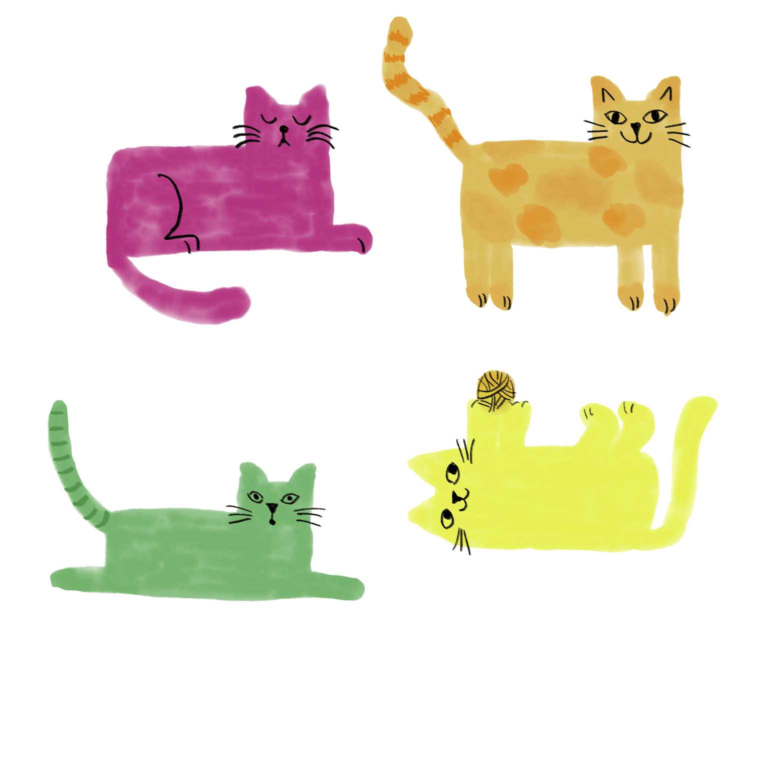 Cute watercolor cats - image 5 - student project
