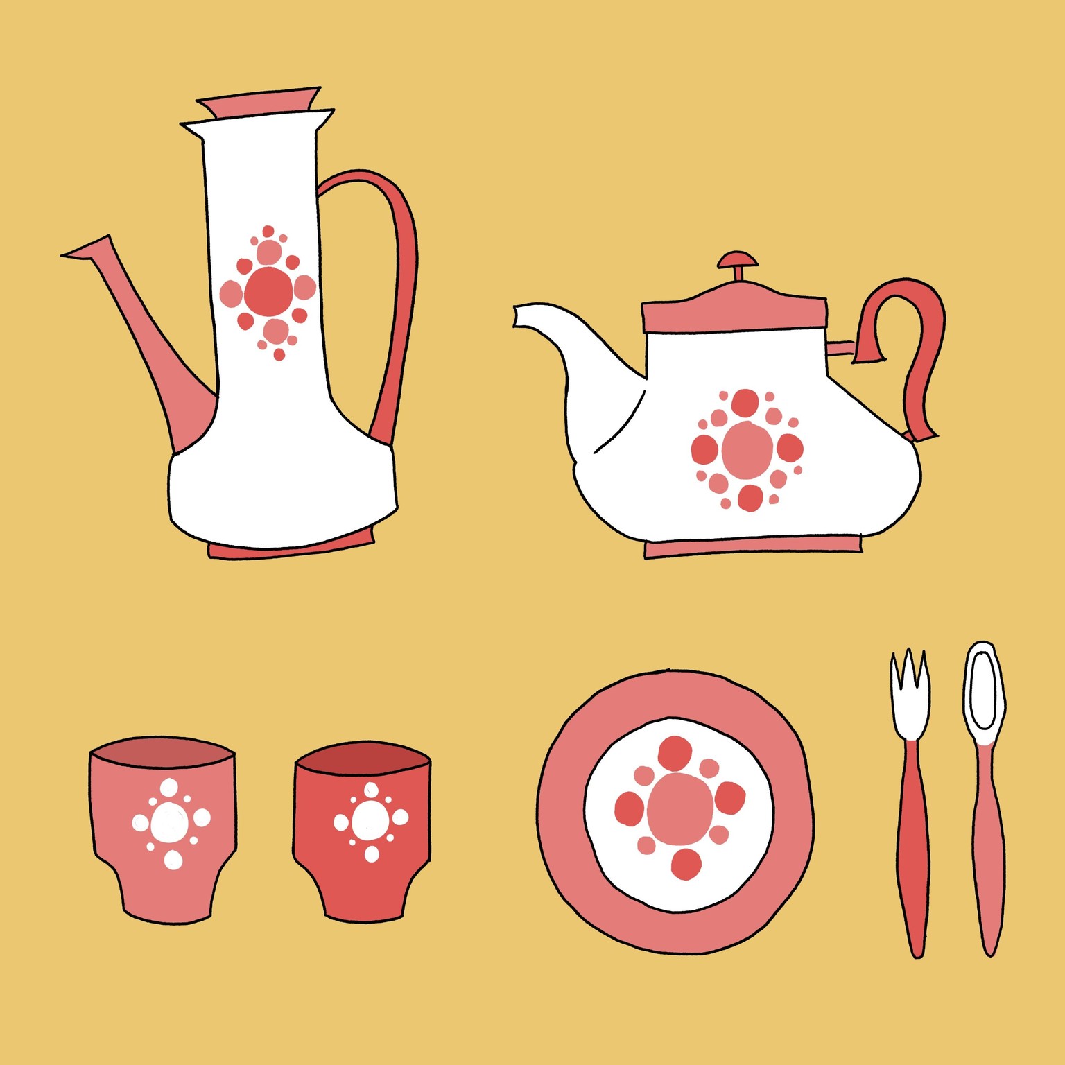 Mid Century scribbley style - image 2 - student project
