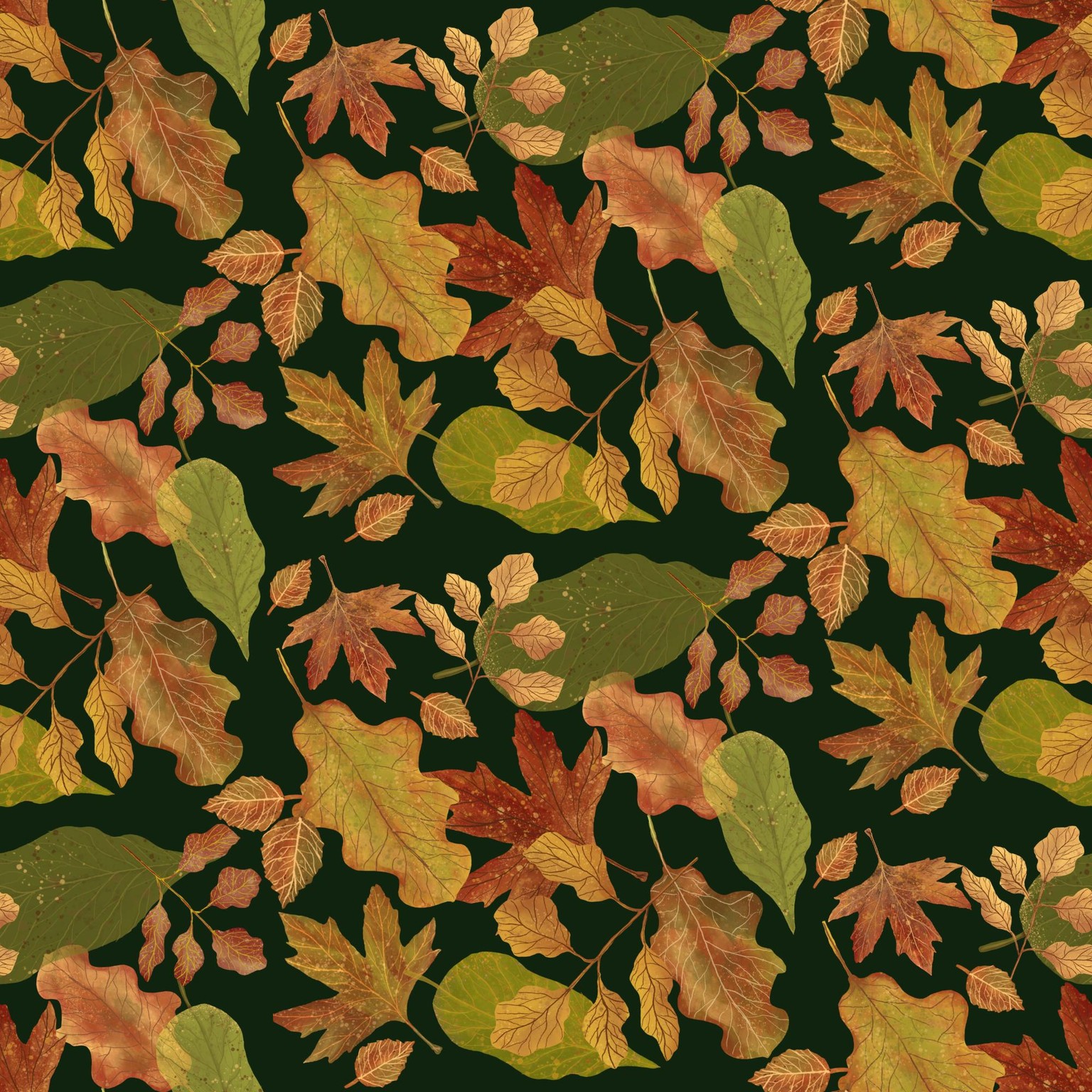 Autumnal Leaves, dropdown pattern - image 2 - student project
