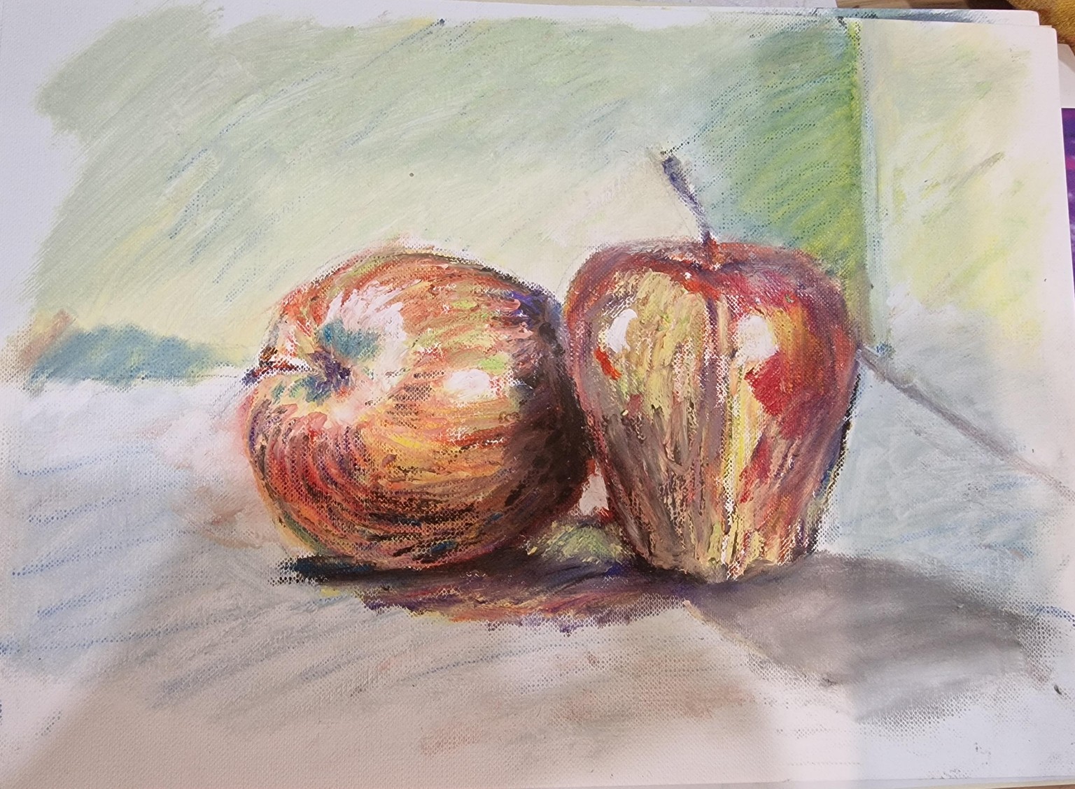 Light oil pastels on oil paper - image 1 - student project