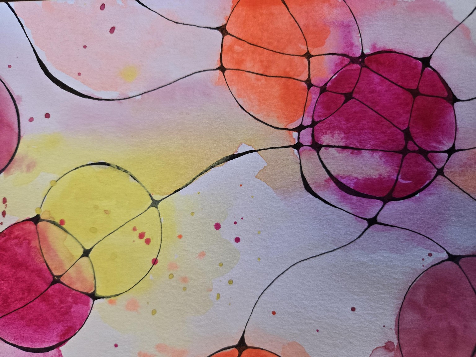 Neurographic art: ink + watercolour - image 2 - student project