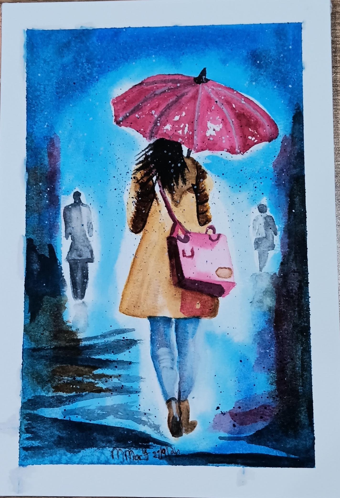 Lady with Red Umbrella. - image 1 - student project