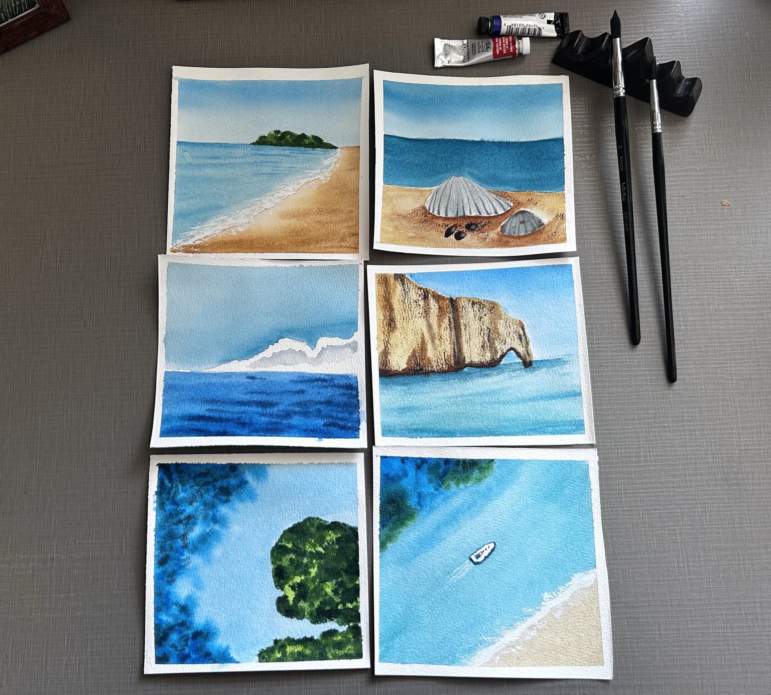 seascape watercolor painting - image 4 - student project