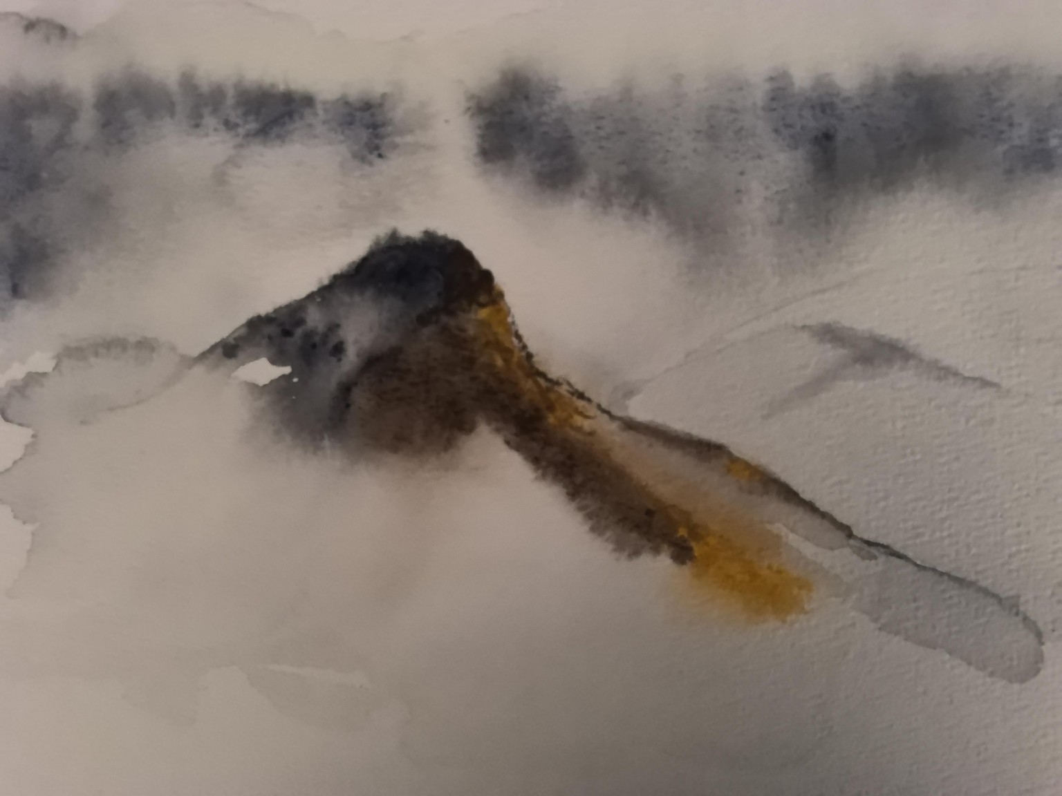 una clase magistral en acuarela de flujo libre: Mountain View - image 1 - student project