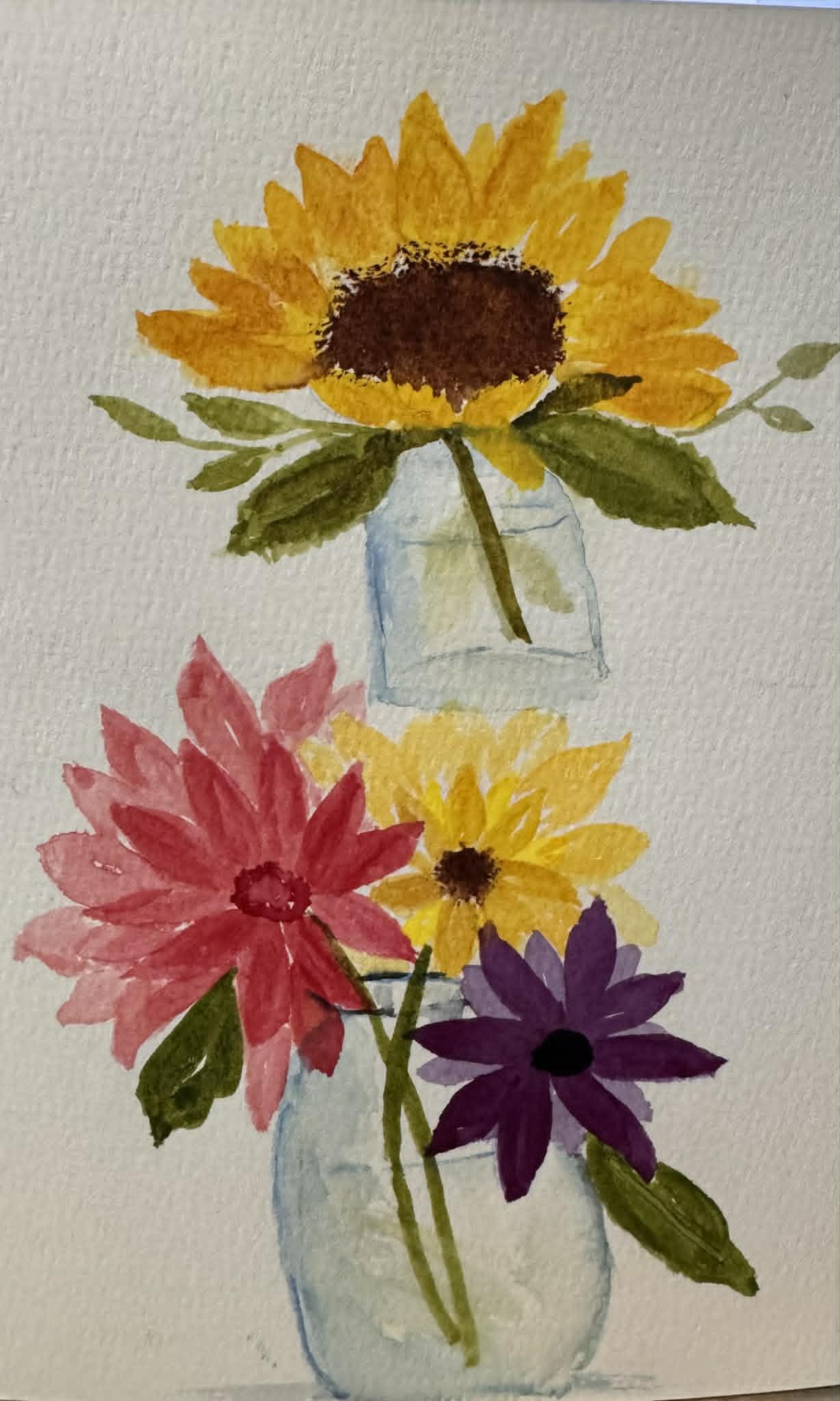 Watercolour Mini Florals in Jars - image 1 - student project