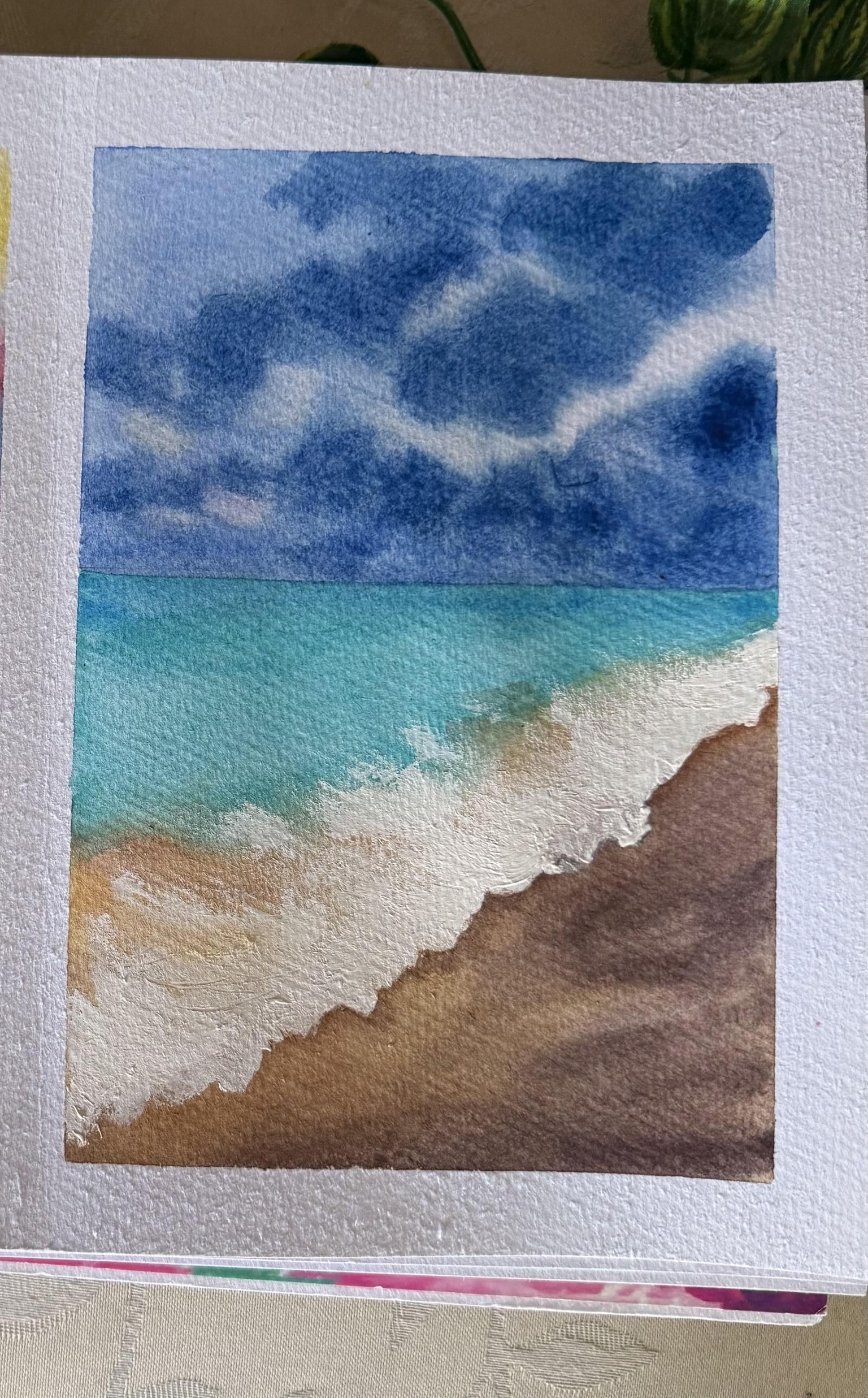 Watercolor mountains and sea - image 10 - student project