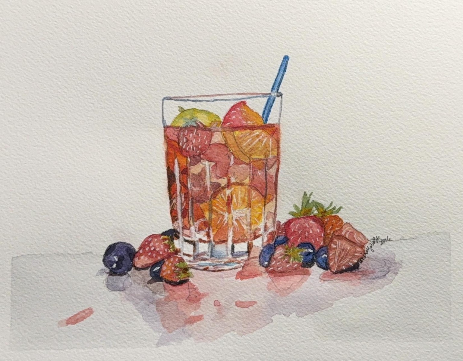 Fruity Watercolor Cocktail - image 1 - student project