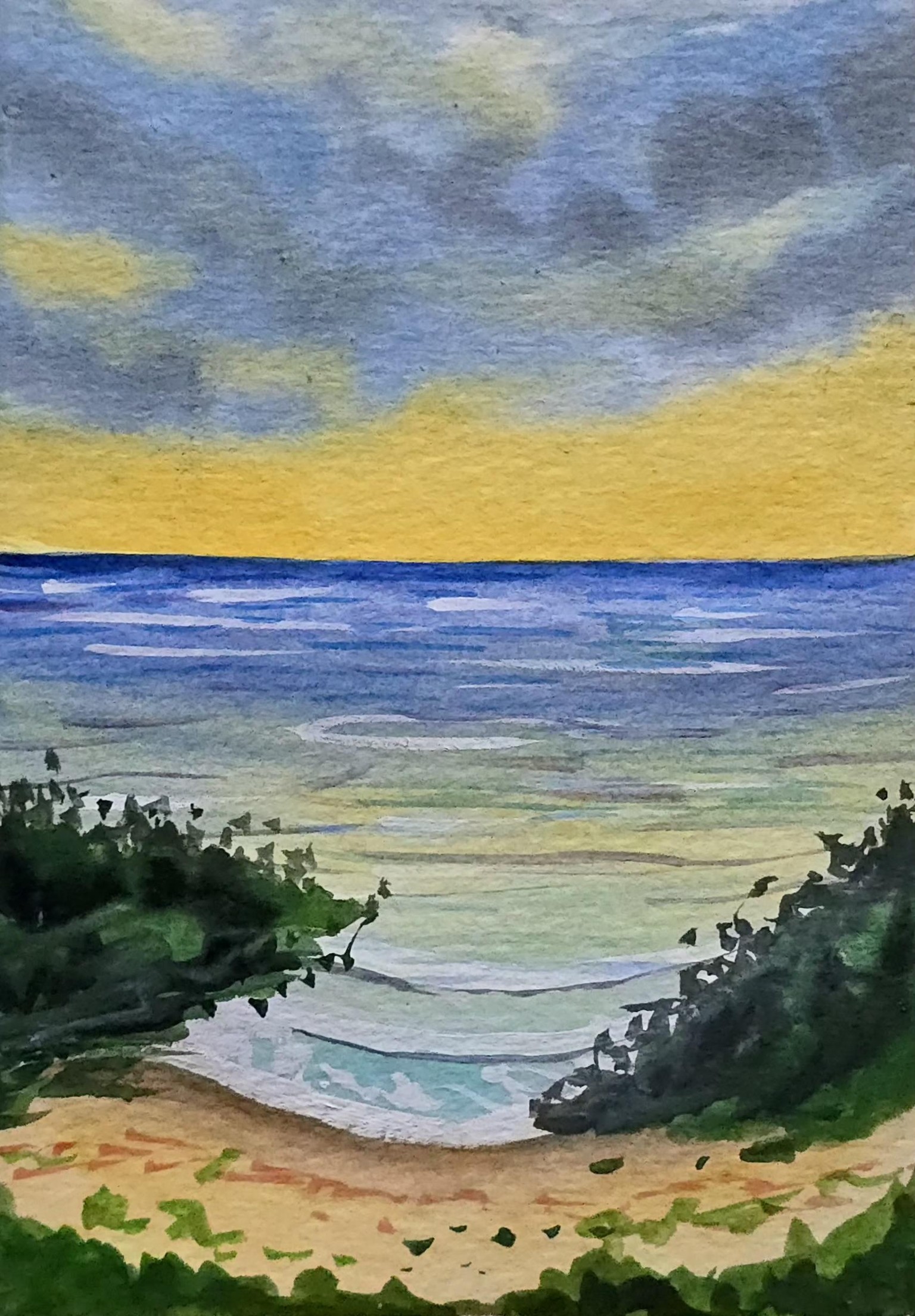 All 15 Summer beach paintings with watercolours - image 6 - student project
