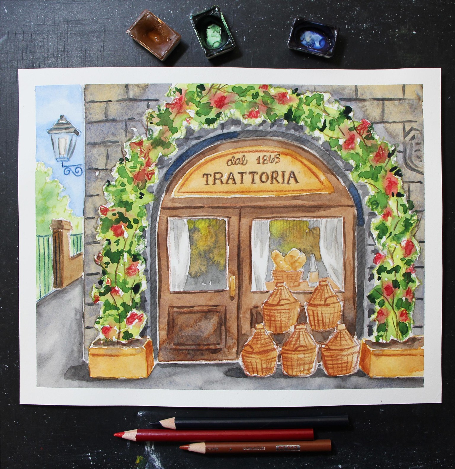 Mixed-Media Italian Restaurant Facade - image 1 - student project