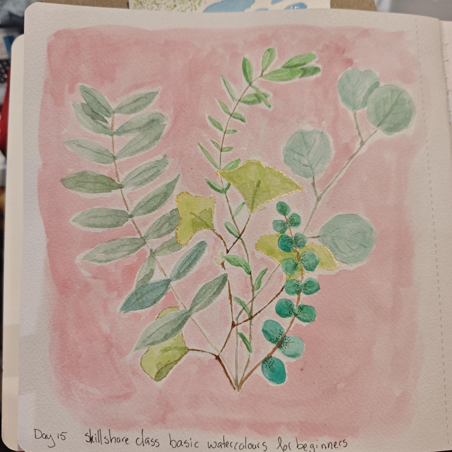 Basic watercolours leaves - image 1 - student project