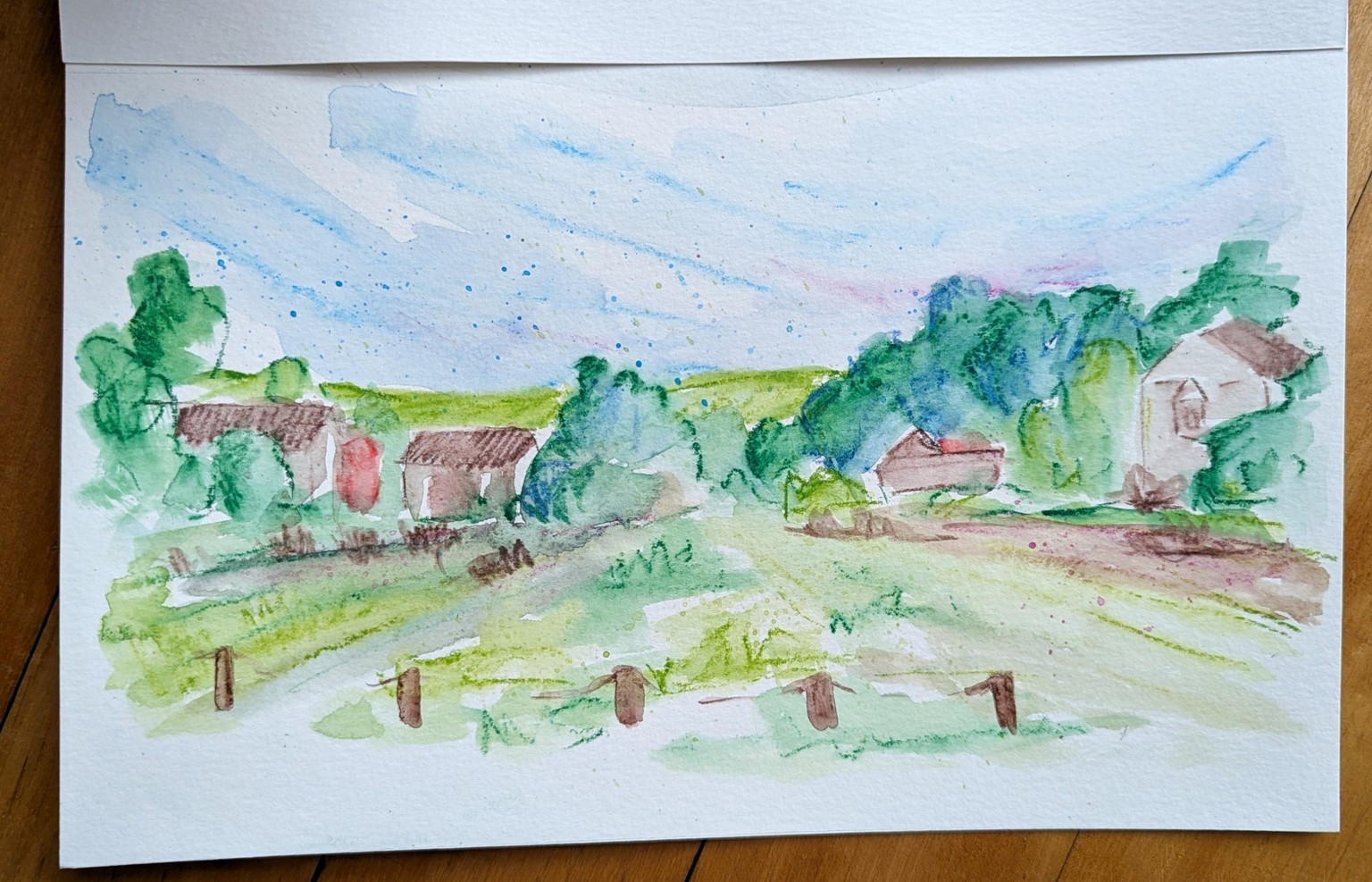 Watercolour Pencils Landscape - image 2 - student project
