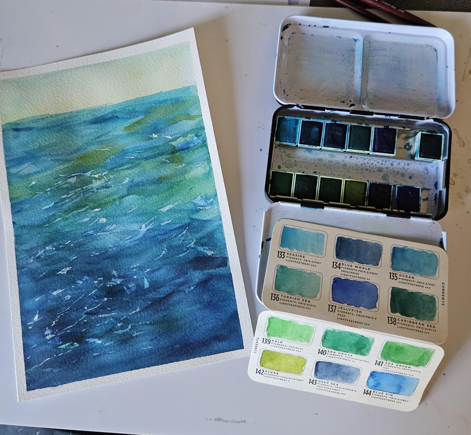 Sea in w/c - image 1 - student project